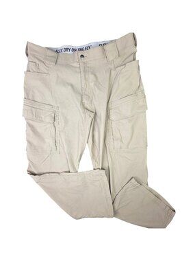 DULUTH TRADING Cargo Pants Mens 40x30 Beige Flex Dry On The Fly Outdoor Workwear